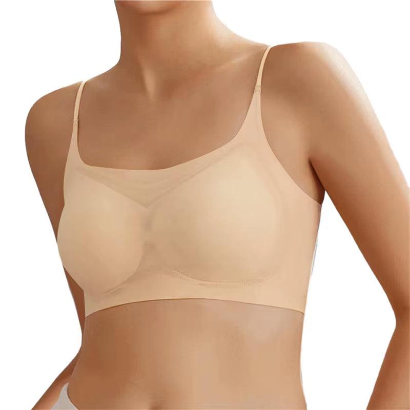 Sexy One-Piece Bra Women No Steel Ring Breathable Large Size Underwear Gather Push up Simple Lingerie Seamless Bralette 2023 New