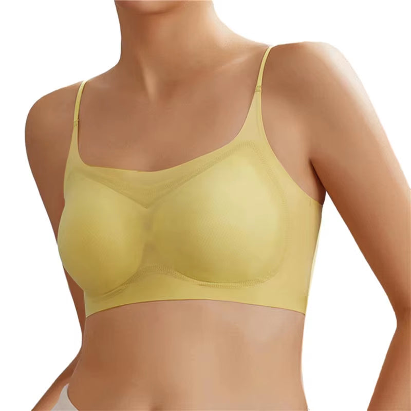 Sexy One-Piece Bra Women No Steel Ring Breathable Large Size Underwear Gather Push up Simple Lingerie Seamless Bralette 2023 New