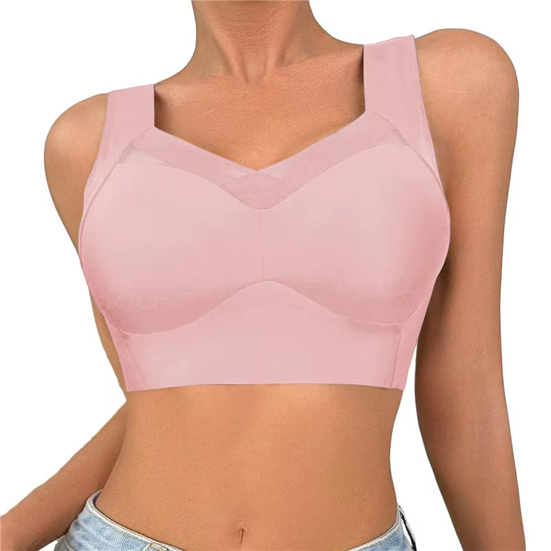 Sexy One-Piece Bra Women No Steel Ring Breathable Large Size Underwear Gather Push up Simple Lingerie Seamless Bralette 2023 New