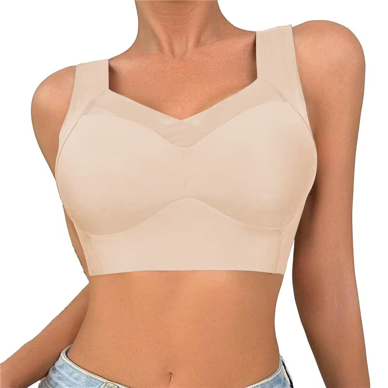 Sexy One-Piece Bra Women No Steel Ring Breathable Large Size Underwear Gather Push up Simple Lingerie Seamless Bralette 2023 New