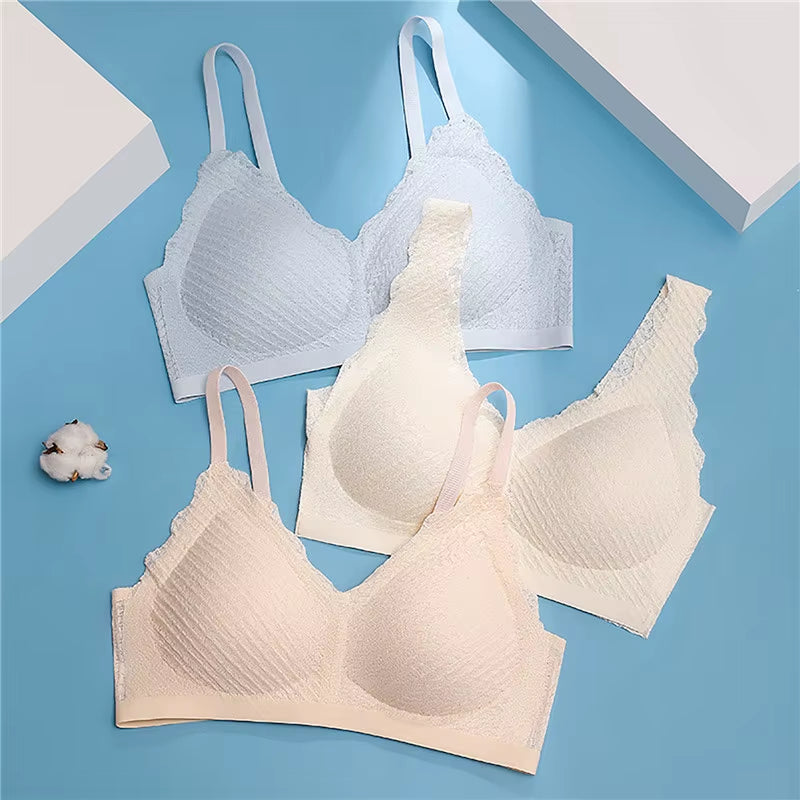 Sexy One-Piece Bra Women No Steel Ring Breathable Large Size Underwear Gather Push up Simple Lingerie Seamless Bralette 2023 New