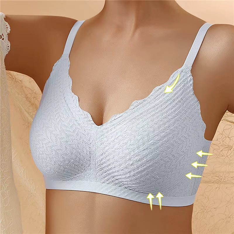 Sexy One-Piece Bra Women No Steel Ring Breathable Large Size Underwear Gather Push up Simple Lingerie Seamless Bralette 2023 New