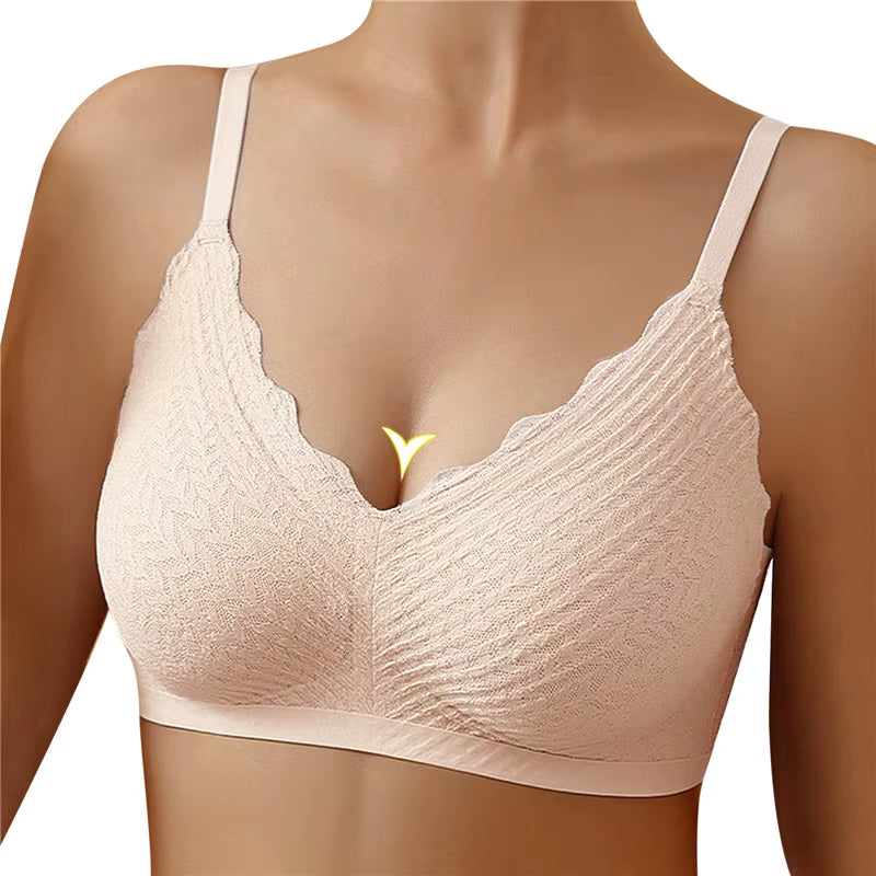 Sexy One-Piece Bra Women No Steel Ring Breathable Large Size Underwear Gather Push up Simple Lingerie Seamless Bralette 2023 New