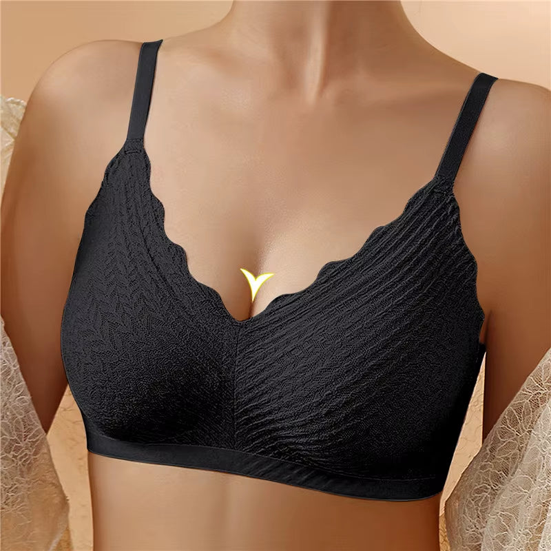 Sexy One-Piece Bra Women No Steel Ring Breathable Large Size Underwear Gather Push up Simple Lingerie Seamless Bralette 2023 New